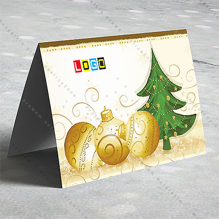 karnet świąteczny - wzór BN1-272, wizualizacja kartki świątecznej z LOGO