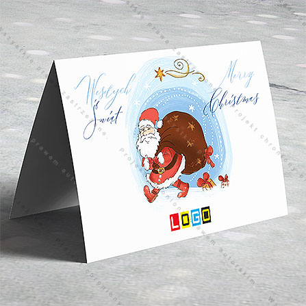 karnet świąteczny - wzór BN1-274, wizualizacja kartki świątecznej z LOGO