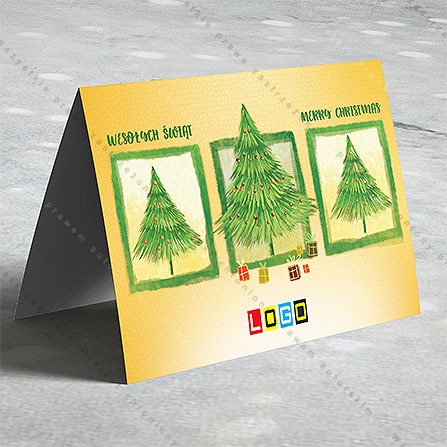 karnet świąteczny - wzór BN1-277, wizualizacja kartki świątecznej z LOGO