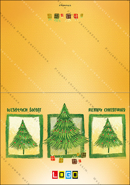 karnet świąteczny - wzór BN1-277, strony zewnętrzne - awers