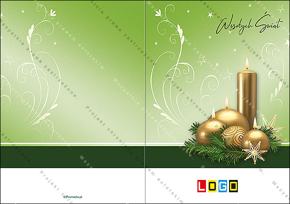 karnet świąteczny - wzór BN1-300, strony zewnętrzne - awers