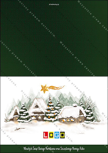 karnet świąteczny - wzór BN1-307, strony zewnętrzne - awers