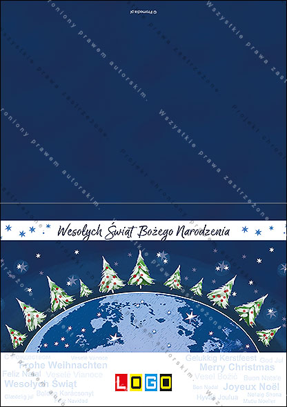 karnet świąteczny - wzór BN1-309, strony zewnętrzne - awers