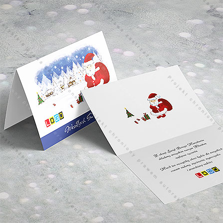 karnet świąteczny - wzór BN1-314, wizualizacja kartki świątecznej z LOGO
