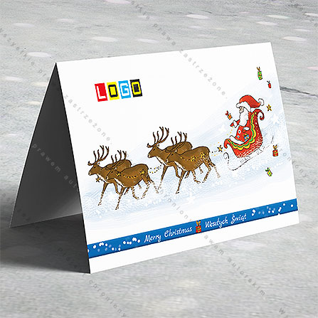 karnet świąteczny - wzór BN1-319, wizualizacja kartki świątecznej z LOGO