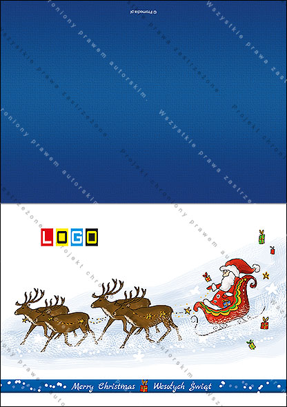karnet świąteczny - wzór BN1-319, strony zewnętrzne - awers