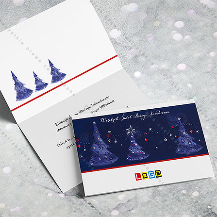 karnet świąteczny - wzór BN1-328, wizualizacja kartki świątecznej z LOGO