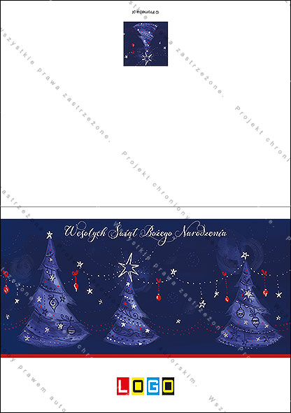 karnet świąteczny - wzór BN1-328, strony zewnętrzne - awers