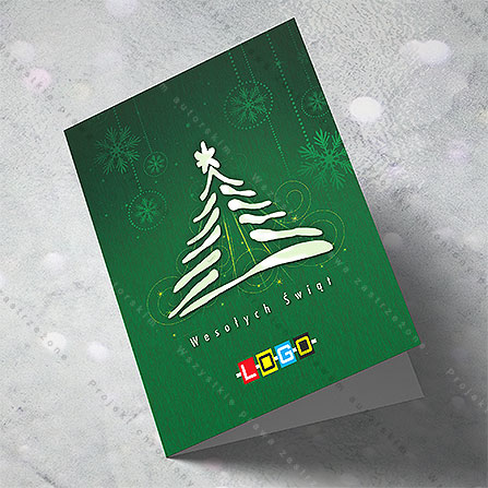 karnet świąteczny - wzór BN1-337, wizualizacja kartki świątecznej z LOGO