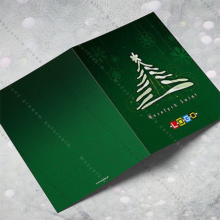 karnet świąteczny - wzór BN1-337, wizualizacja kartki świątecznej z LOGO