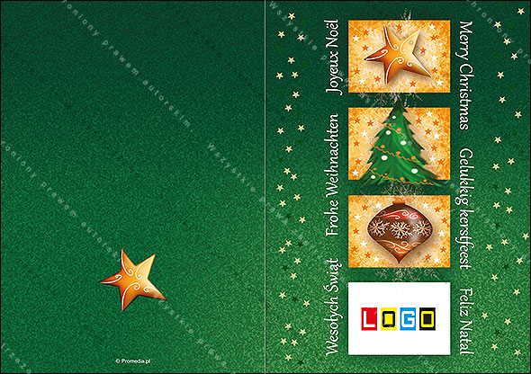 karnet świąteczny - wzór BN1-341, strony zewnętrzne - awers