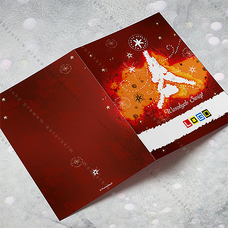 karnet świąteczny - wzór BN1-345, wizualizacja kartki świątecznej z LOGO