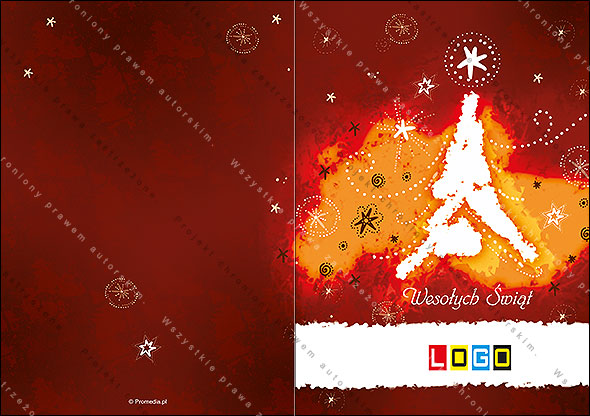 karnet świąteczny - wzór BN1-345, strony zewnętrzne - awers