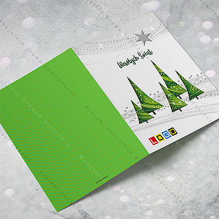 karnet świąteczny - wzór BN1-346, wizualizacja kartki świątecznej z LOGO