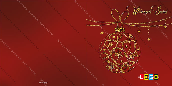 Kartka świąteczna - wzór BN2-001, strony zewnętrzne - awers