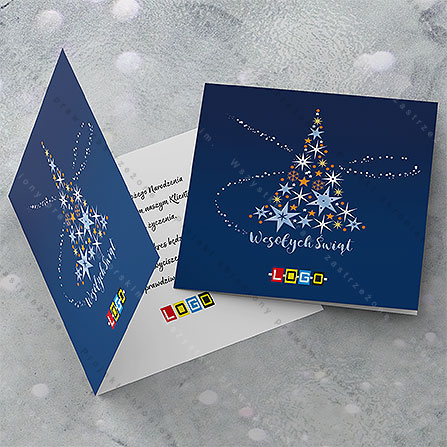 karnet świąteczny - wzór BN2-008, wizualizacja kartki świątecznej z LOGO