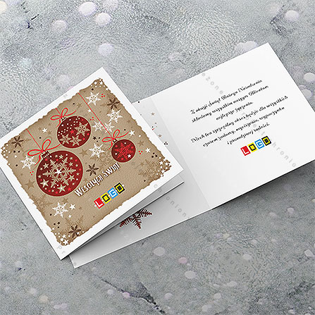 karnet świąteczny - wzór BN2-011, wizualizacja kartki świątecznej z LOGO