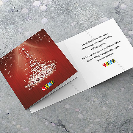karnet świąteczny - wzór BN2-020, wizualizacja kartki świątecznej z LOGO