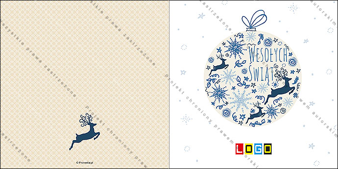 Kartka świąteczna - wzór BN2-026, strony zewnętrzne - awers