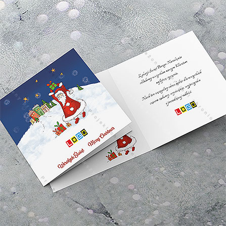 karnet świąteczny - wzór BN2-034, wizualizacja kartki świątecznej z LOGO