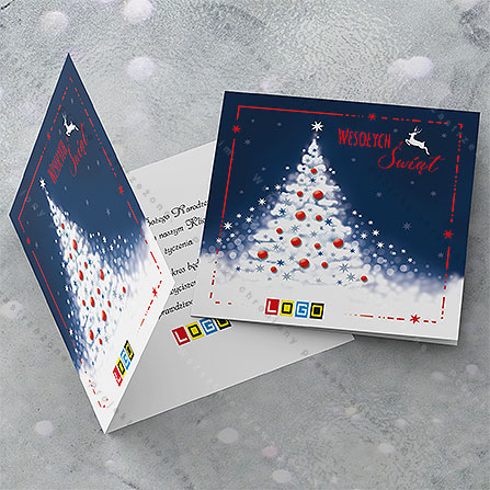 karnet świąteczny - wzór BN2-035, wizualizacja kartki świątecznej z LOGO