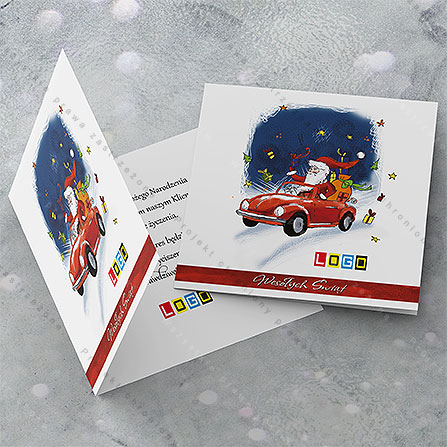 karnet świąteczny - wzór BN2-043, wizualizacja kartki świątecznej z LOGO