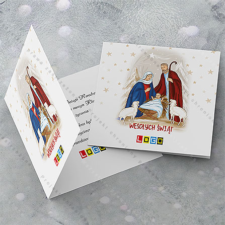 karnet świąteczny - wzór BN2-044, wizualizacja kartki świątecznej z LOGO