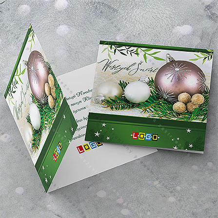 karnet świąteczny - wzór BN2-062, wizualizacja kartki świątecznej z LOGO