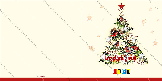 Kartka świąteczna - wzór BN2-065, strony zewnętrzne - awers