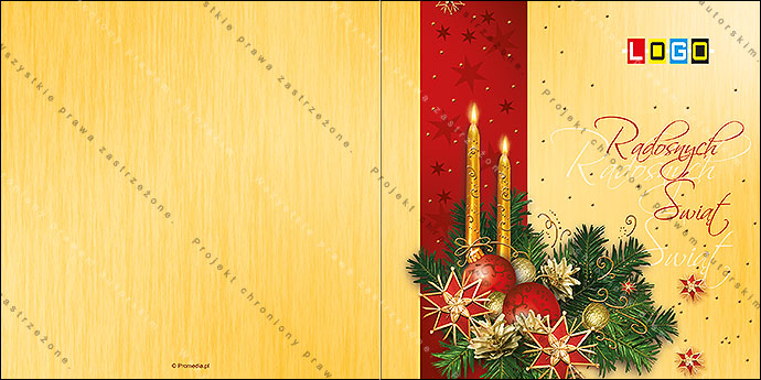 Kartka świąteczna - wzór BN2-068, strony zewnętrzne - awers