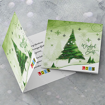karnet świąteczny - wzór BN2-088, wizualizacja kartki świątecznej z LOGO