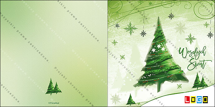 Kartka świąteczna - wzór BN2-088, strony zewnętrzne - awers