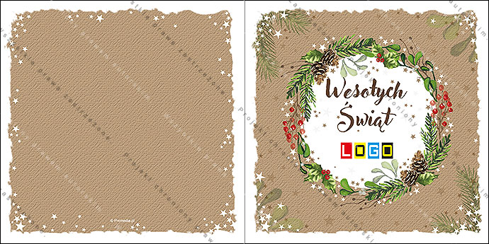 Kartka świąteczna - wzór BN2-093, strony zewnętrzne - awers