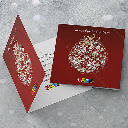 karnet świąteczny - wzór BN2-094, wizualizacja kartki świątecznej z LOGO