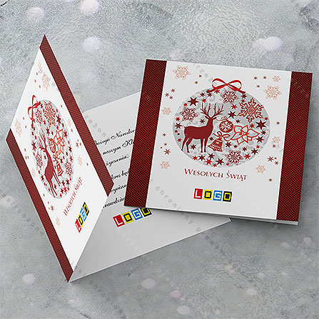 karnet świąteczny - wzór BN2-106, wizualizacja kartki świątecznej z LOGO