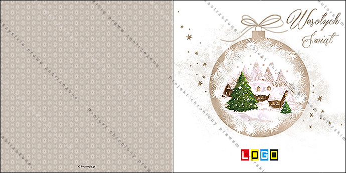 Kartka świąteczna - wzór BN2-109, strony zewnętrzne - awers