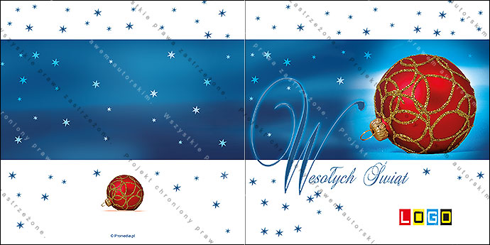 Kartka świąteczna - wzór BN2-114, strony zewnętrzne - awers