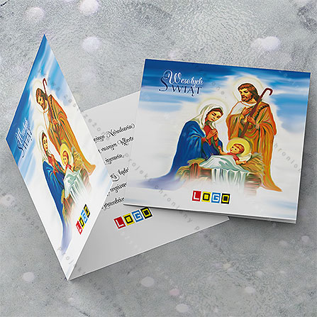 karnet świąteczny - wzór BN2-155, wizualizacja kartki świątecznej z LOGO