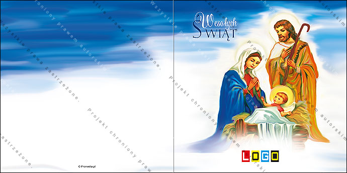 Kartka świąteczna - wzór BN2-155, strony zewnętrzne - awers