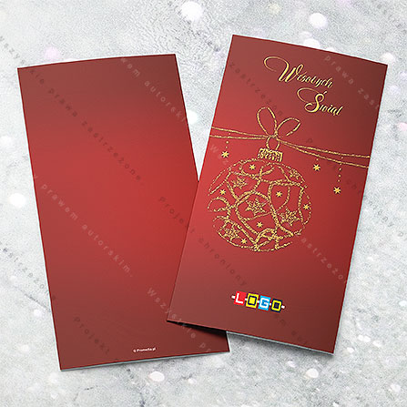karnet świąteczny - wzór BN3-001, wizualizacja kartki świątecznej z LOGO