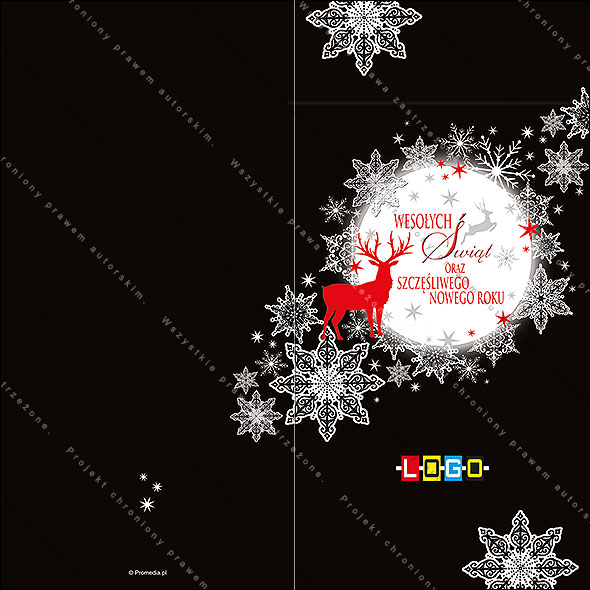 Karnet świąteczny - wzór BN3-007, strony zewnętrzne - awers
