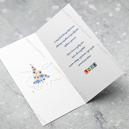 karnet świąteczny - wzór BN3-008, wizualizacja kartki świątecznej z LOGO