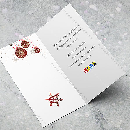 karnet świąteczny - wzór BN3-011, wizualizacja kartki świątecznej z LOGO