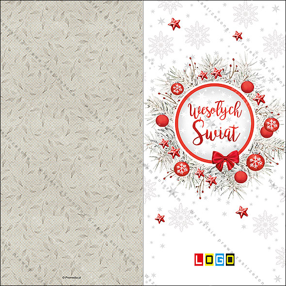 Karnet świąteczny - wzór BN3-012, strony zewnętrzne - awers