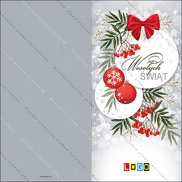 Karnet świąteczny - wzór BN3-014, strony zewnętrzne - awers