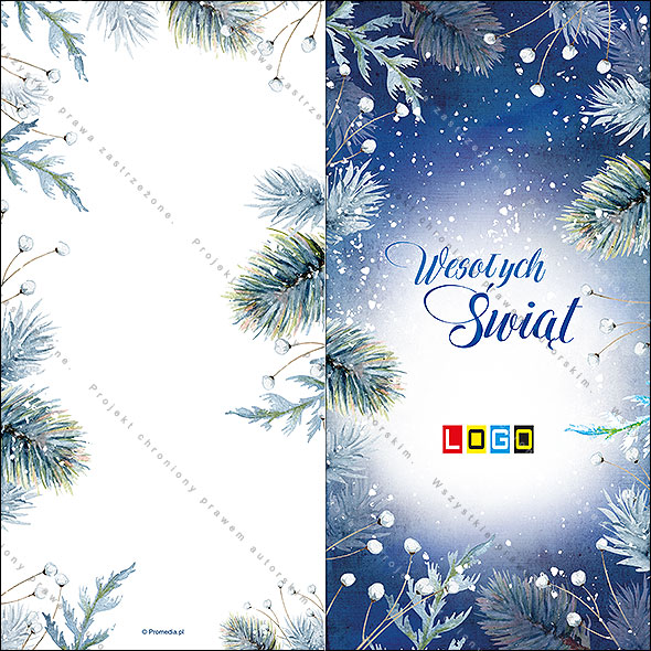 Karnet świąteczny - wzór BN3-015, strony zewnętrzne - awers