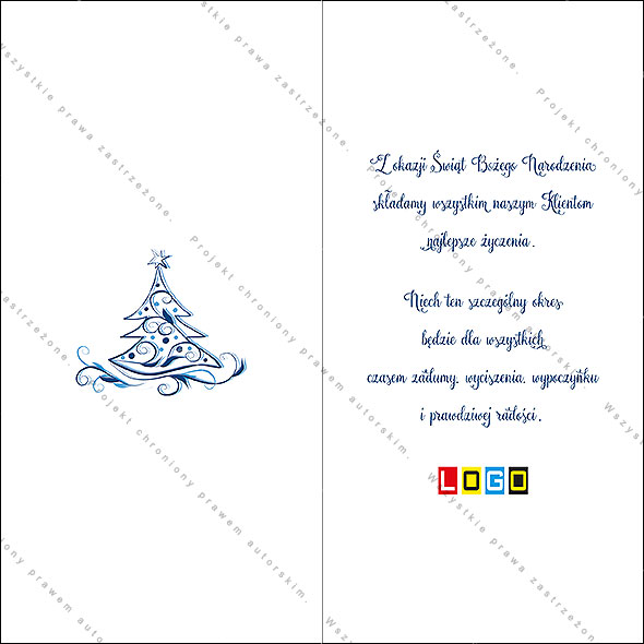 Karnet świąteczny - wzór BN3-019, strony wewnętrzne - rewers