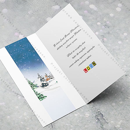karnet świąteczny - wzór BN3-021, wizualizacja kartki świątecznej z LOGO