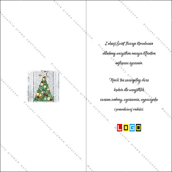Karnet świąteczny - wzór BN3-025, strony wewnętrzne - rewers