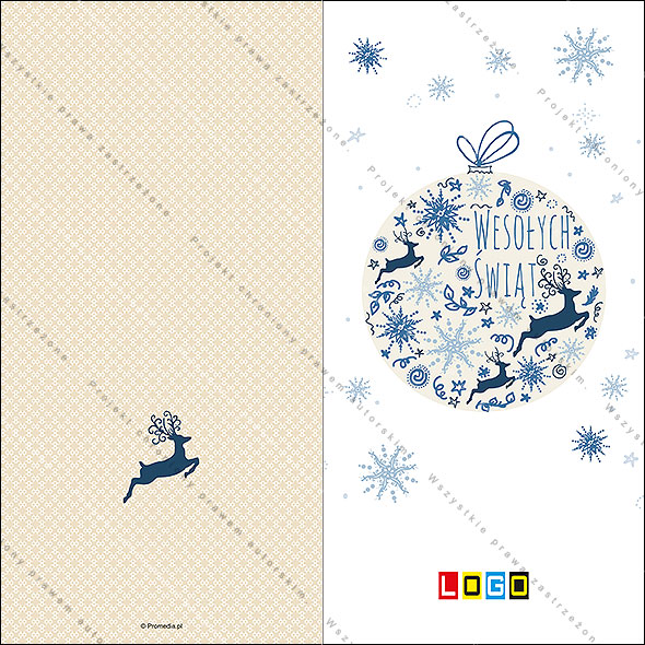 Karnet świąteczny - wzór BN3-026, strony zewnętrzne - awers